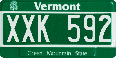 VT license plate XXK592