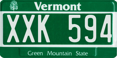 VT license plate XXK594