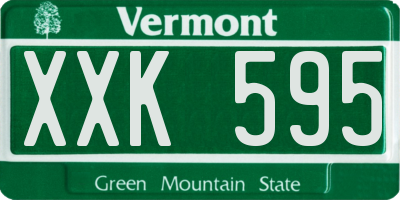 VT license plate XXK595