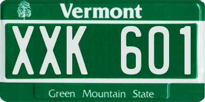 VT license plate XXK601