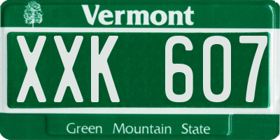 VT license plate XXK607