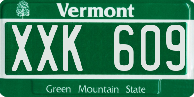 VT license plate XXK609