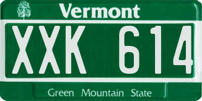 VT license plate XXK614