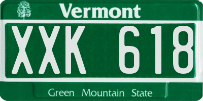 VT license plate XXK618