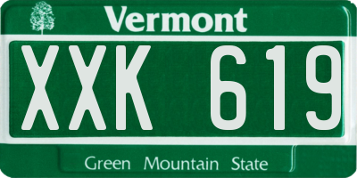 VT license plate XXK619