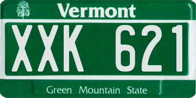 VT license plate XXK621