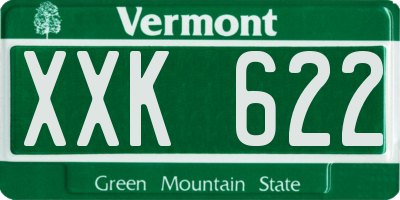 VT license plate XXK622