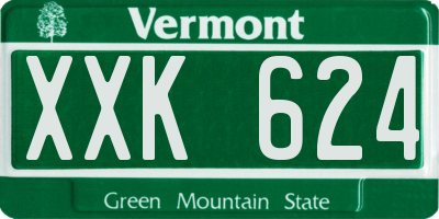 VT license plate XXK624