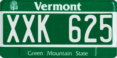 VT license plate XXK625