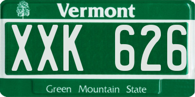 VT license plate XXK626