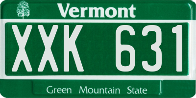 VT license plate XXK631
