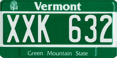 VT license plate XXK632