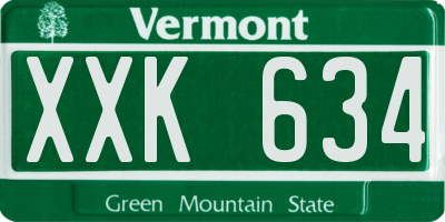 VT license plate XXK634