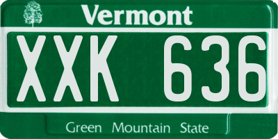 VT license plate XXK636