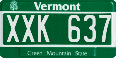 VT license plate XXK637