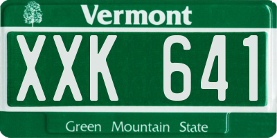 VT license plate XXK641