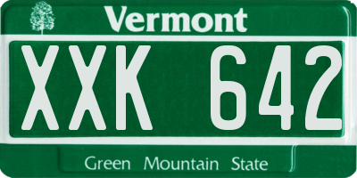 VT license plate XXK642