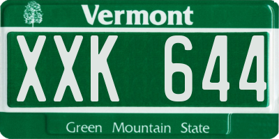 VT license plate XXK644