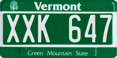 VT license plate XXK647