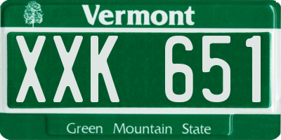 VT license plate XXK651