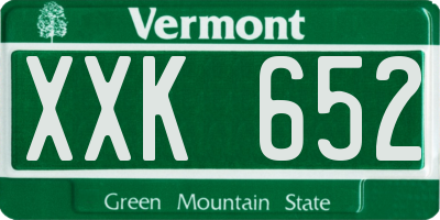 VT license plate XXK652