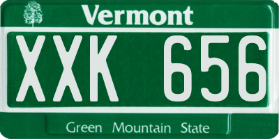 VT license plate XXK656
