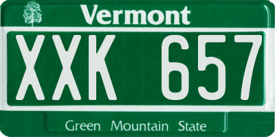 VT license plate XXK657