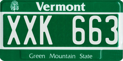 VT license plate XXK663