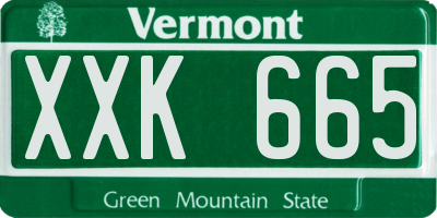 VT license plate XXK665