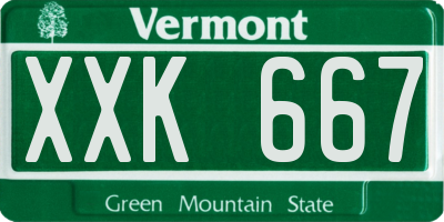 VT license plate XXK667
