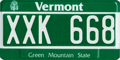 VT license plate XXK668
