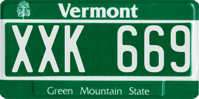 VT license plate XXK669