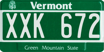 VT license plate XXK672