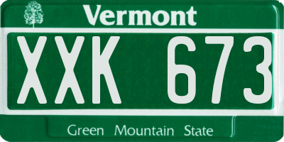 VT license plate XXK673