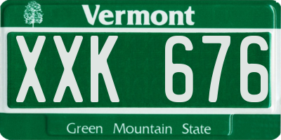 VT license plate XXK676