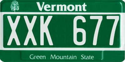 VT license plate XXK677
