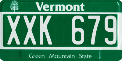 VT license plate XXK679