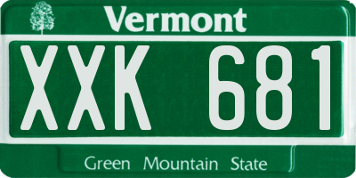 VT license plate XXK681