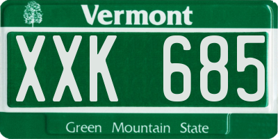 VT license plate XXK685