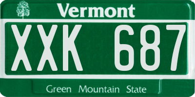 VT license plate XXK687