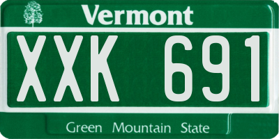 VT license plate XXK691