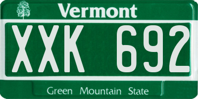 VT license plate XXK692