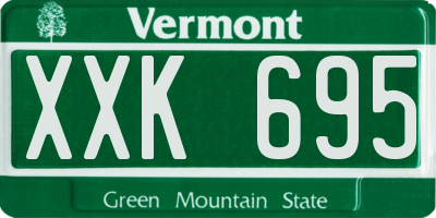 VT license plate XXK695