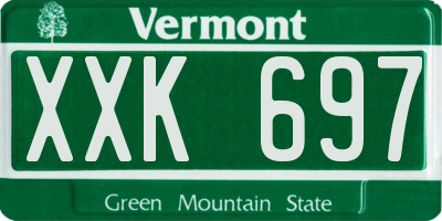 VT license plate XXK697
