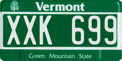 VT license plate XXK699