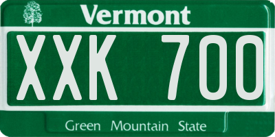 VT license plate XXK700