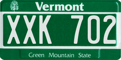 VT license plate XXK702