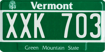 VT license plate XXK703