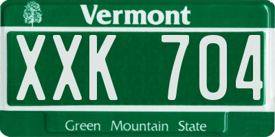 VT license plate XXK704