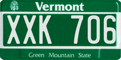 VT license plate XXK706